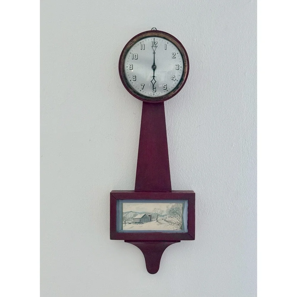 VINTAGE GILBERT WALL HANGING BANJO CLOCK USA MODEL 3707 22
